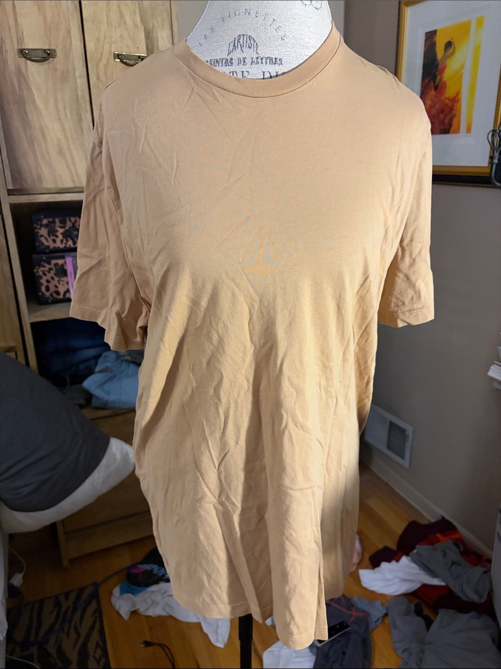 express Crew Neck T-Shirt in Beige - Large